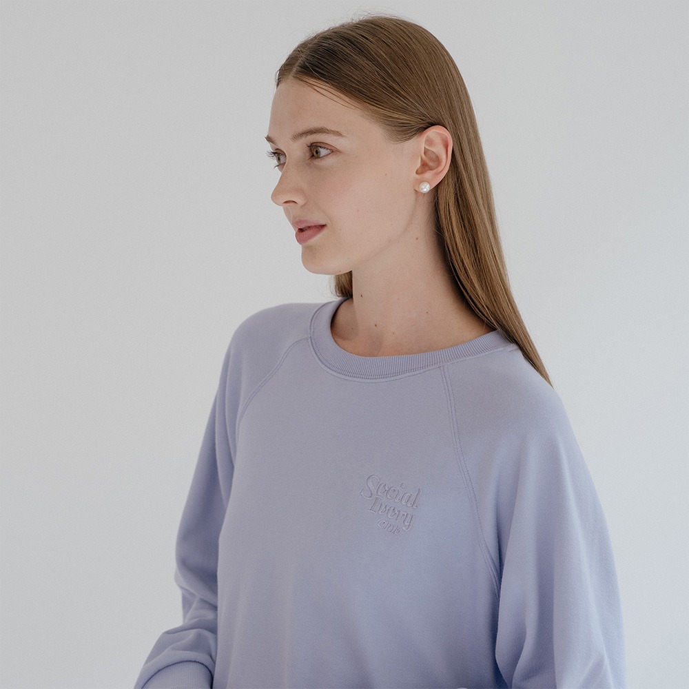 [WOMAN] Essential sweatshirt_Sky blue